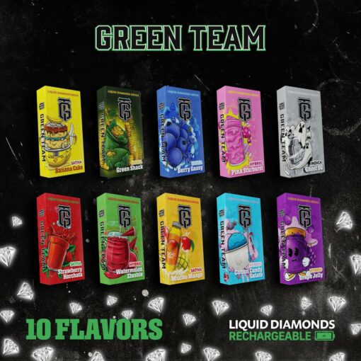 Buy Green team liquid diamonds disposable